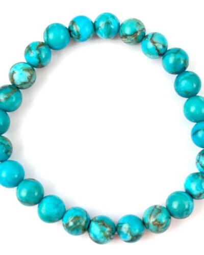 Jet Turquoise Bracelet | 8mm Beads | Emotional balance | Communication