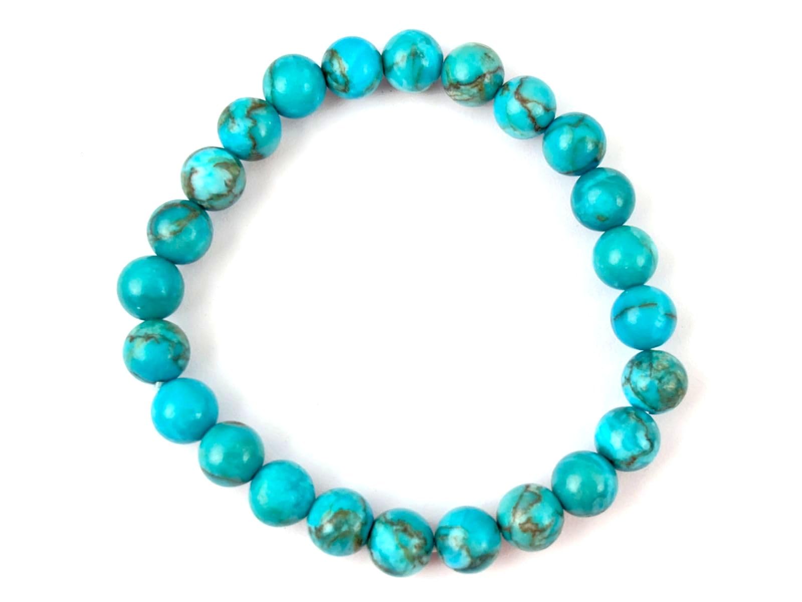 Jet Turquoise Bracelet | 8mm Beads | Emotional balance | Communication