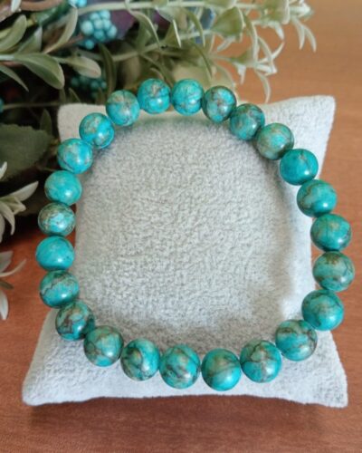 Jet Turquoise Bracelet | 8mm Beads | Emotional balance | Communication