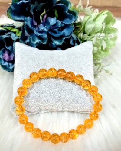 Jet Natural Citrine Bracelet | 8mm Beads | Wealth Attraction | Positive Energy