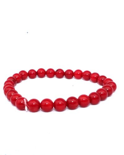 Jet Coral Stretch Bracelet | 8mm beads | Chakra Balancing | Boosting Vitality