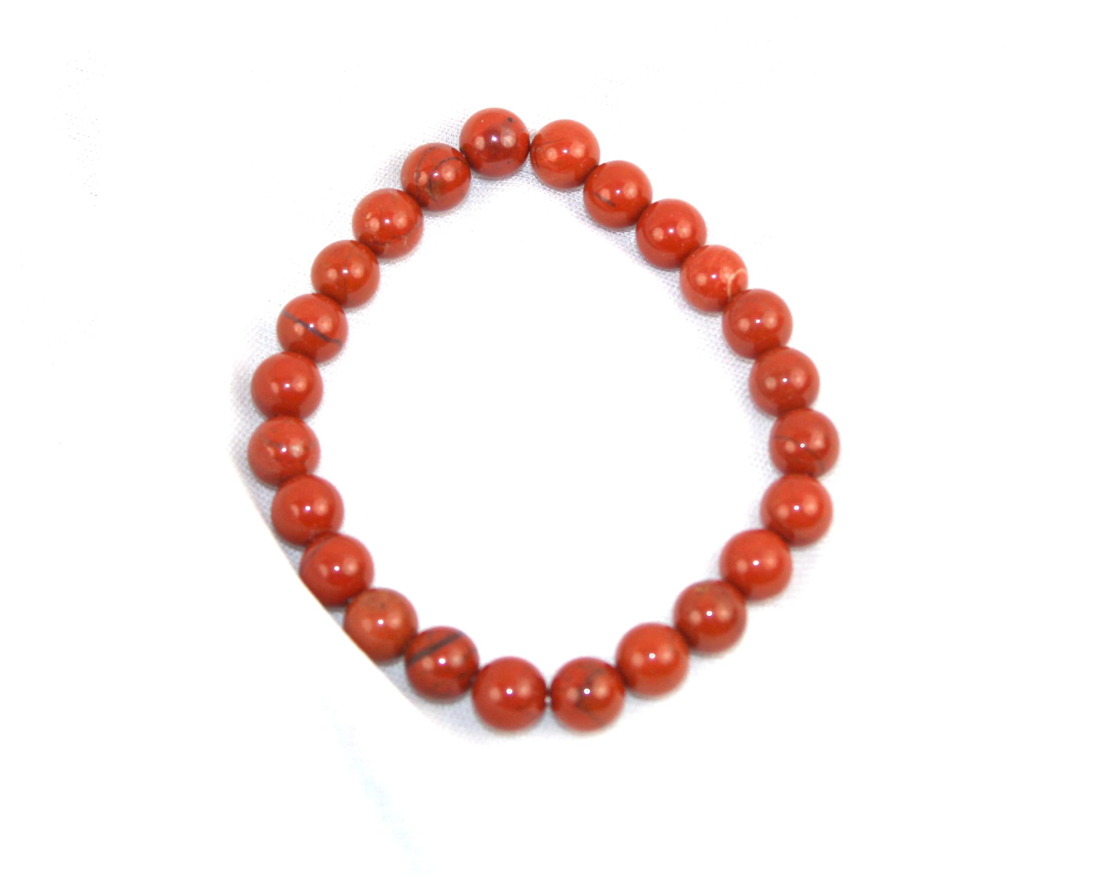 Jet Red Jasper Bracelet | 8mm Beads | Chakra Balancing | Healing