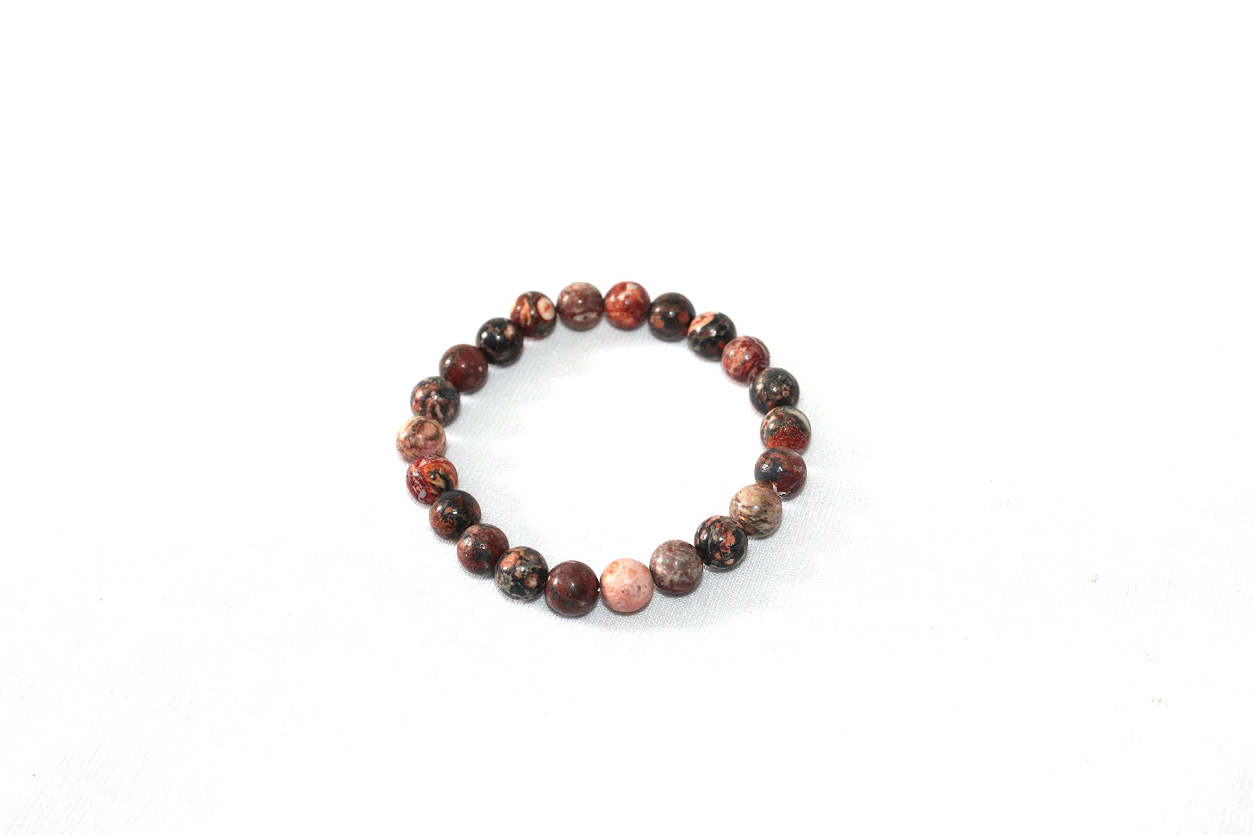 Jet Leopard's Skin Jasper  Bracelet | 8mm Beads | spiritual healing | Confidence | Strength