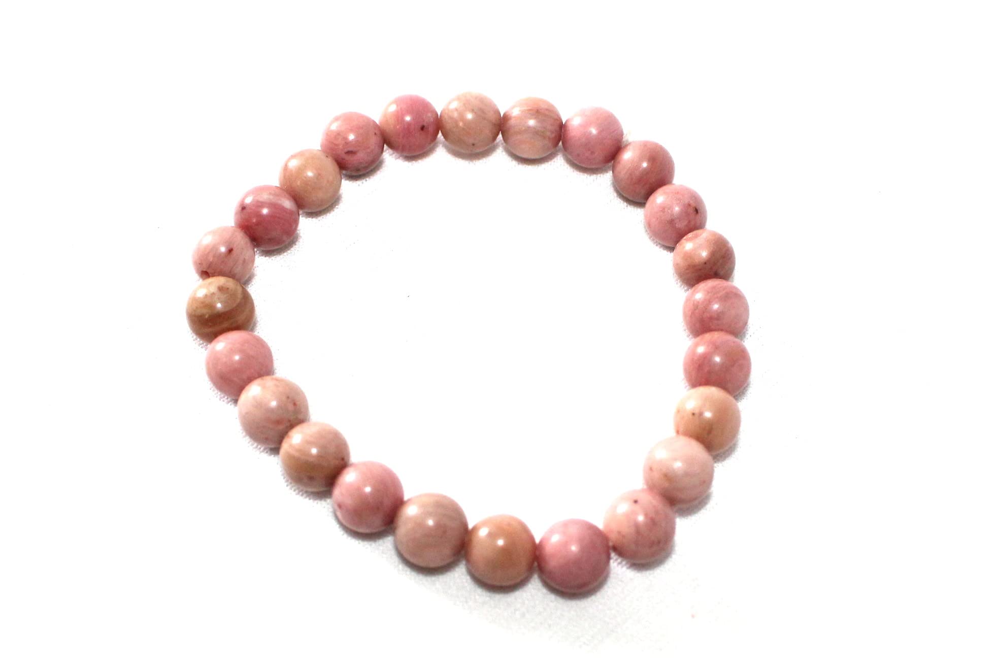 Jet Rhodochrosite Bracelet | 8mm Beads | Chakra balancing | Mental Clarity