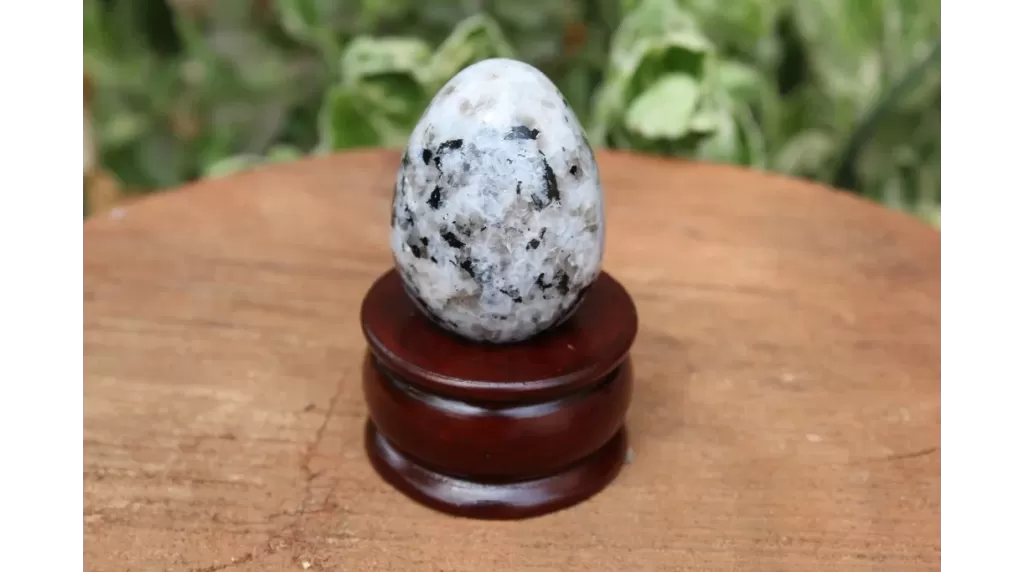 Rainbow Moonstone Gemstone Egg | 2-inch | Chakra Balancing & Spiritual Growth | Home Office Decor