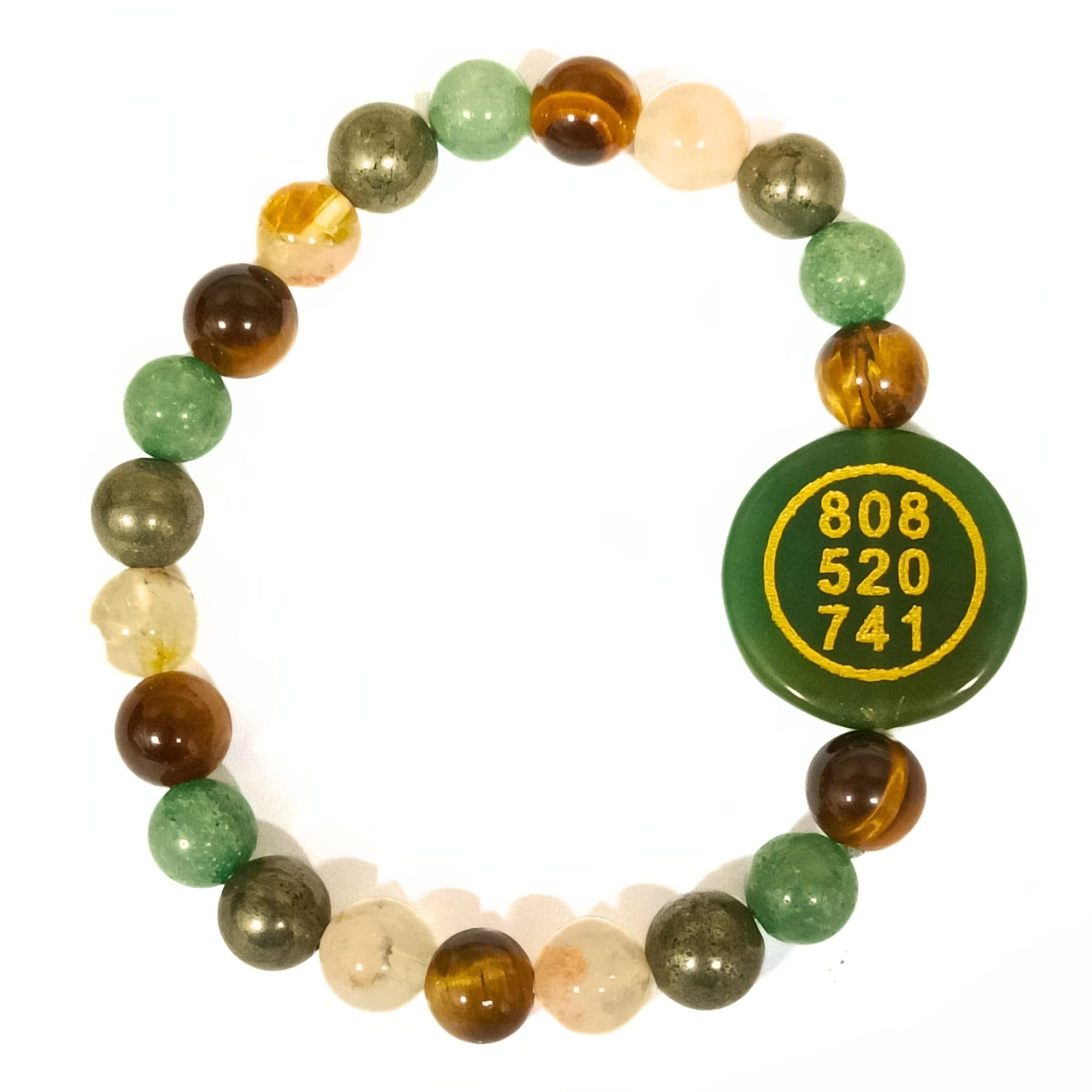 Jet Money Round Zibu Bracelet | 8mm Beads | Wealth Attraction | Financial Stability