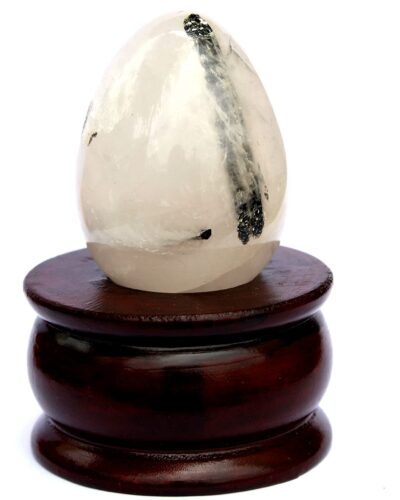 Rutilated Quartz Gemstone Egg | 2-inch | Mental clarity, Positive energy | Home Office Decor