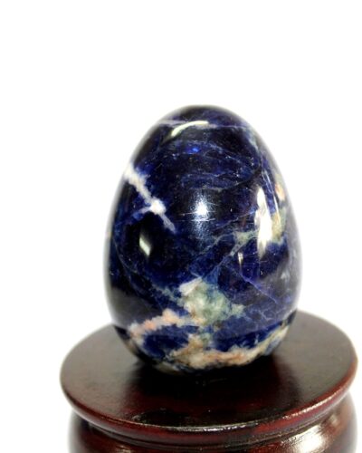 Sodalite Gemstone Egg | 2-inch | Clarity & Focus | Home Office Decor