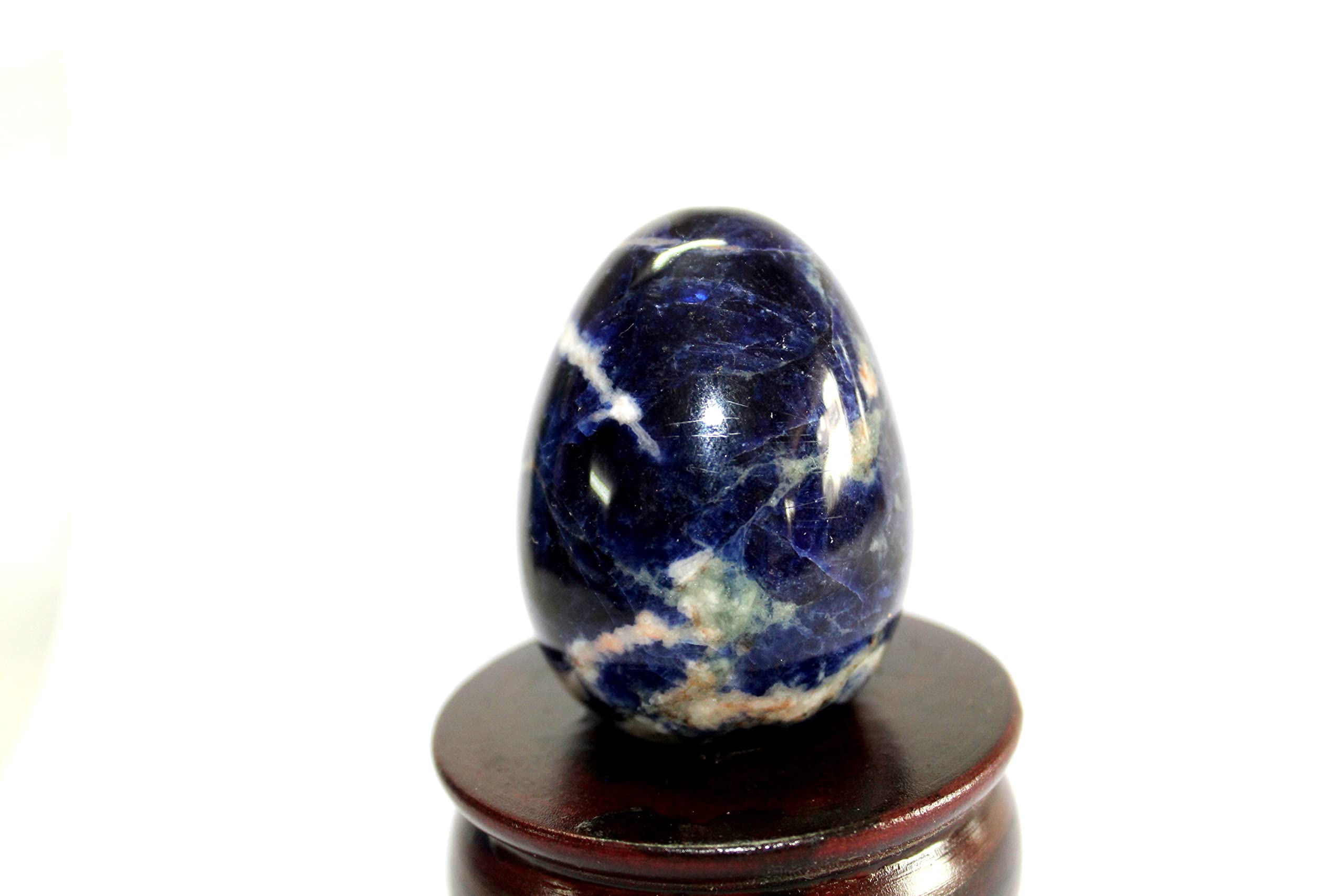 Sodalite Gemstone Egg | 2-inch | Clarity & Focus | Home Office Decor