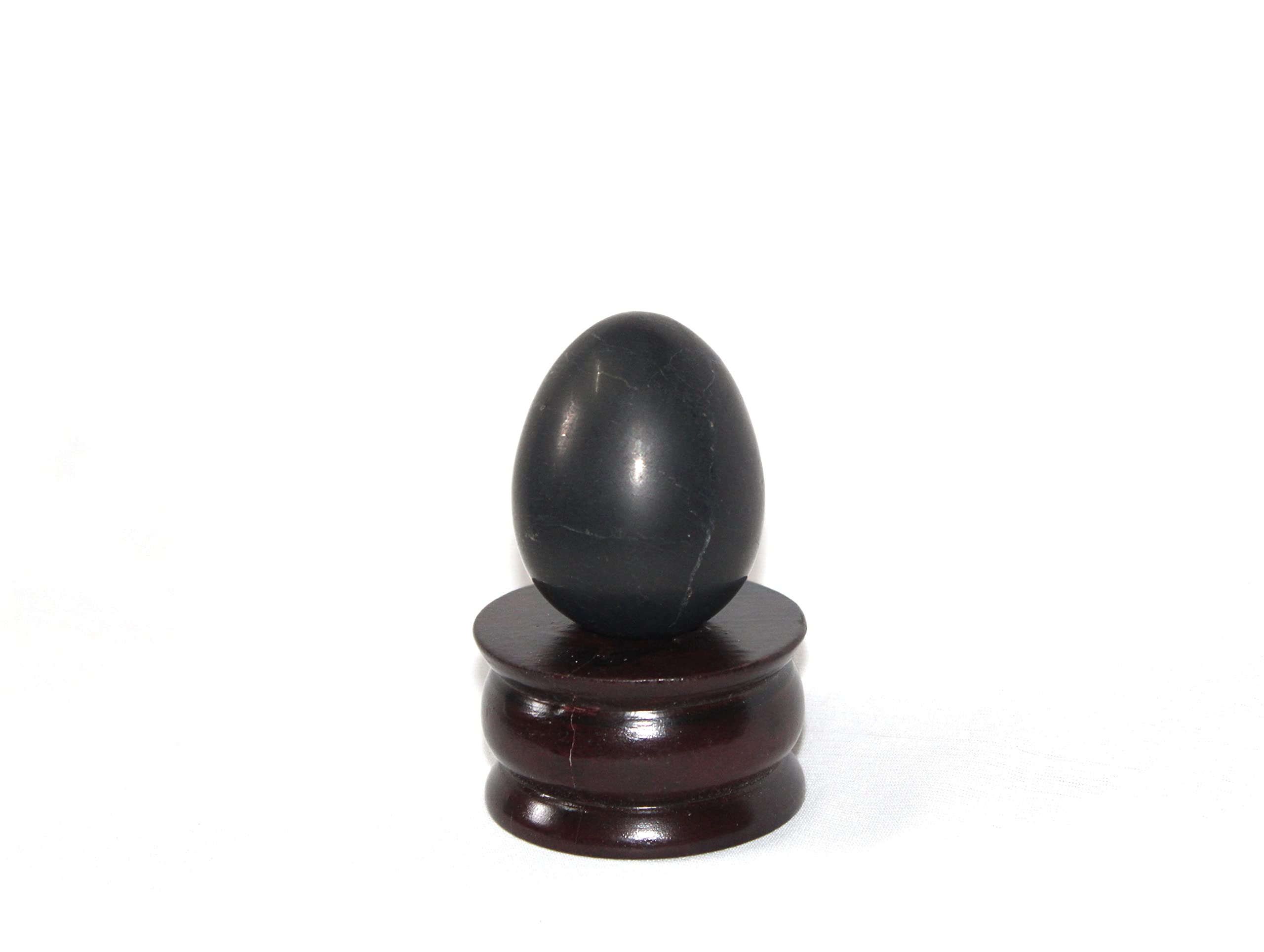 Shungite Gemstone Egg | 2-inch | Deep grounding energy | Home Office Decor