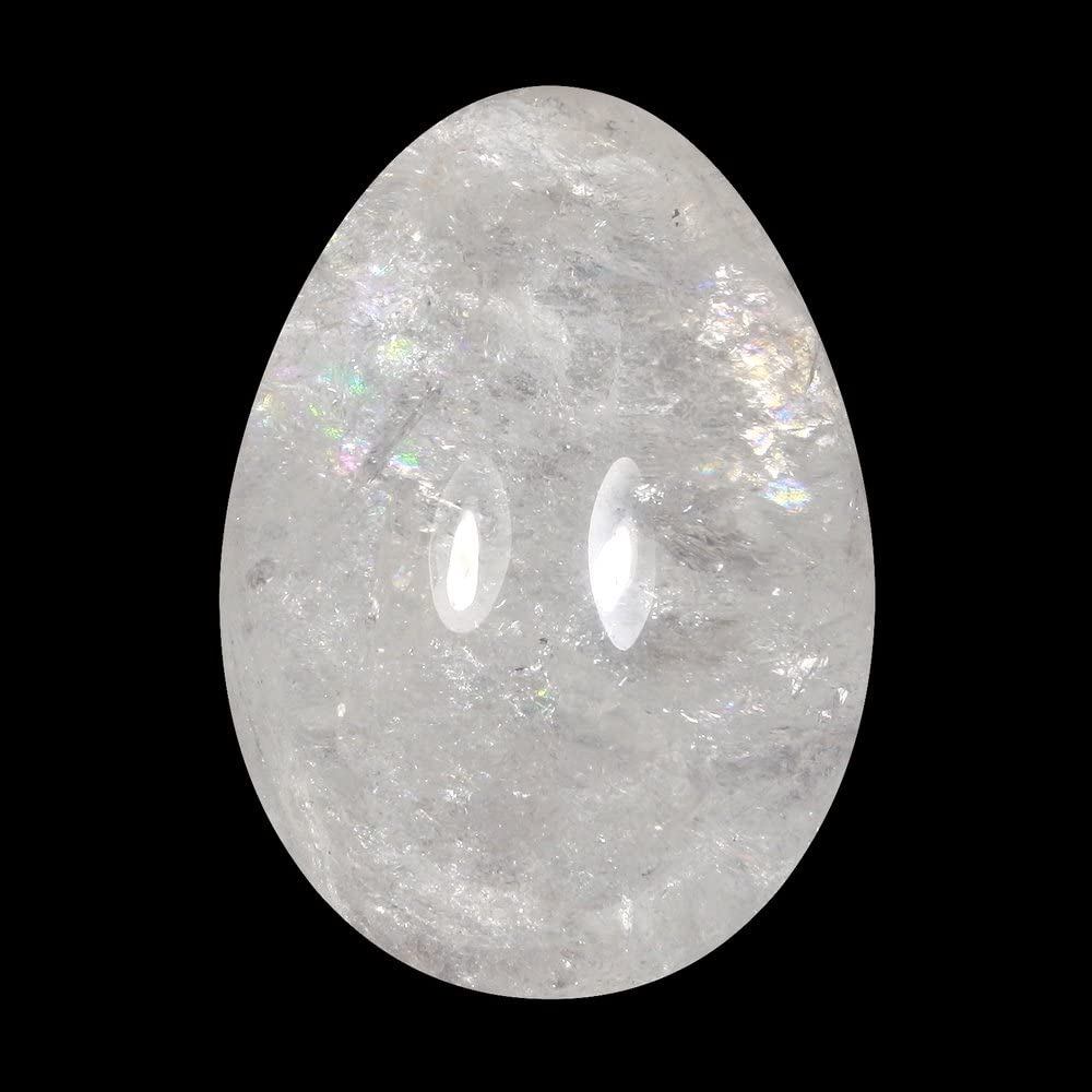 Crystal Quartz Gemstone Egg | 2-inch | Home & Office Decor