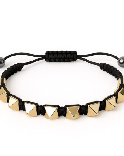 Jet Pyrite Pyramid Bracelet | Wealth Attraction | Boosting Confidence