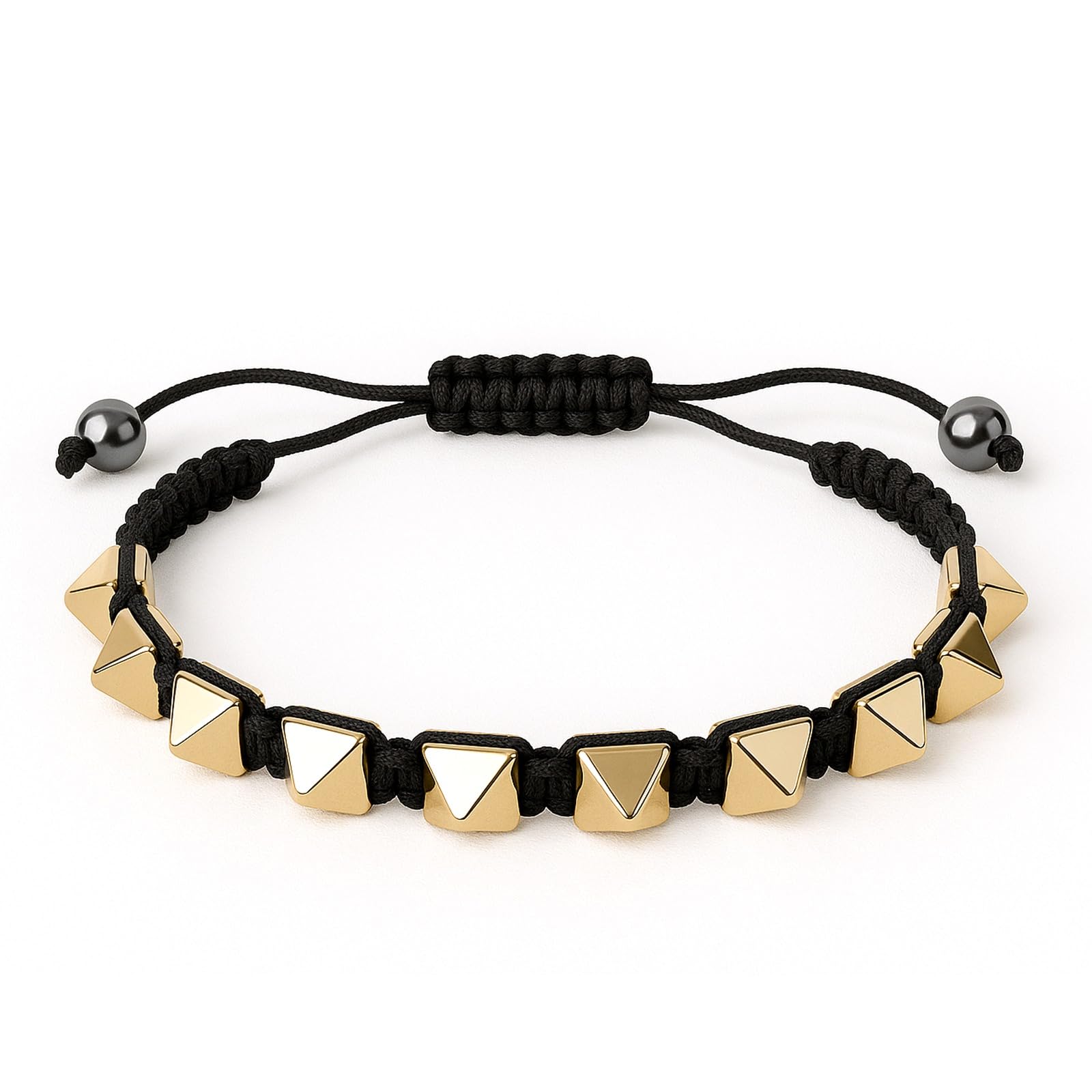 Jet Pyrite Pyramid Bracelet | Wealth Attraction | Boosting Confidence