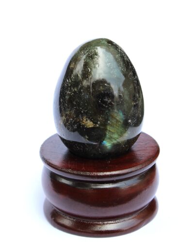 Labradorite Gemstone Egg | 2-inch | Protection shield & Enhances intuition | Home Office Decor