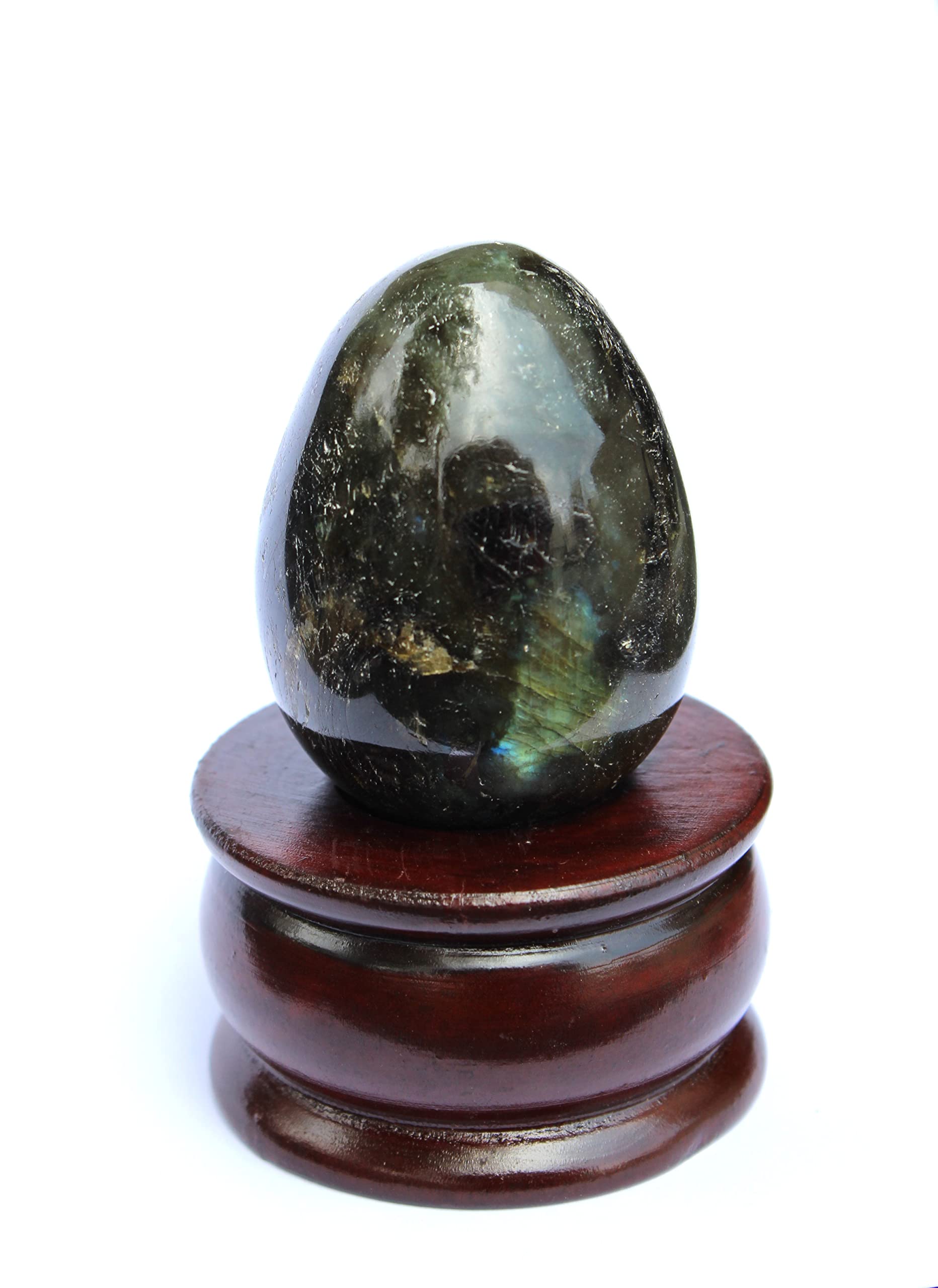 Labradorite Gemstone Egg | 2-inch | Protection shield & Enhances intuition | Home Office Decor