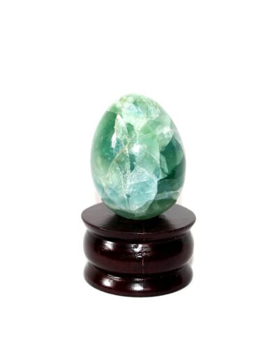 Green Flourite Gemstone Egg | 2-inch | Concentration, Decision-making | Home Office Decor