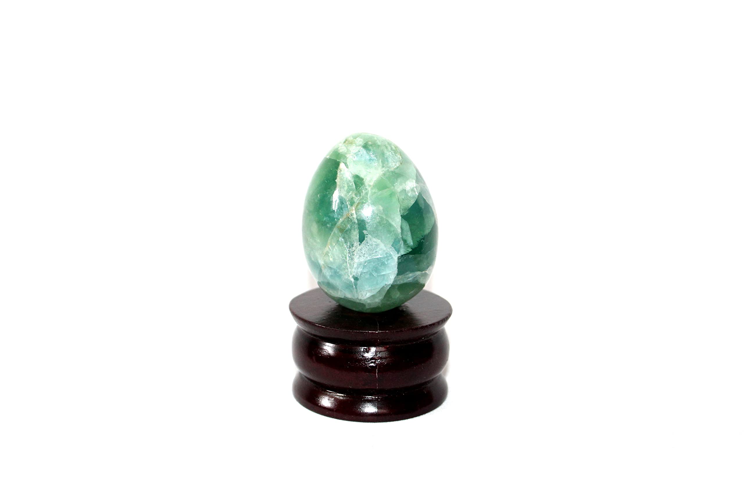 Green Flourite Gemstone Egg | 2-inch | Concentration, Decision-making | Home Office Decor