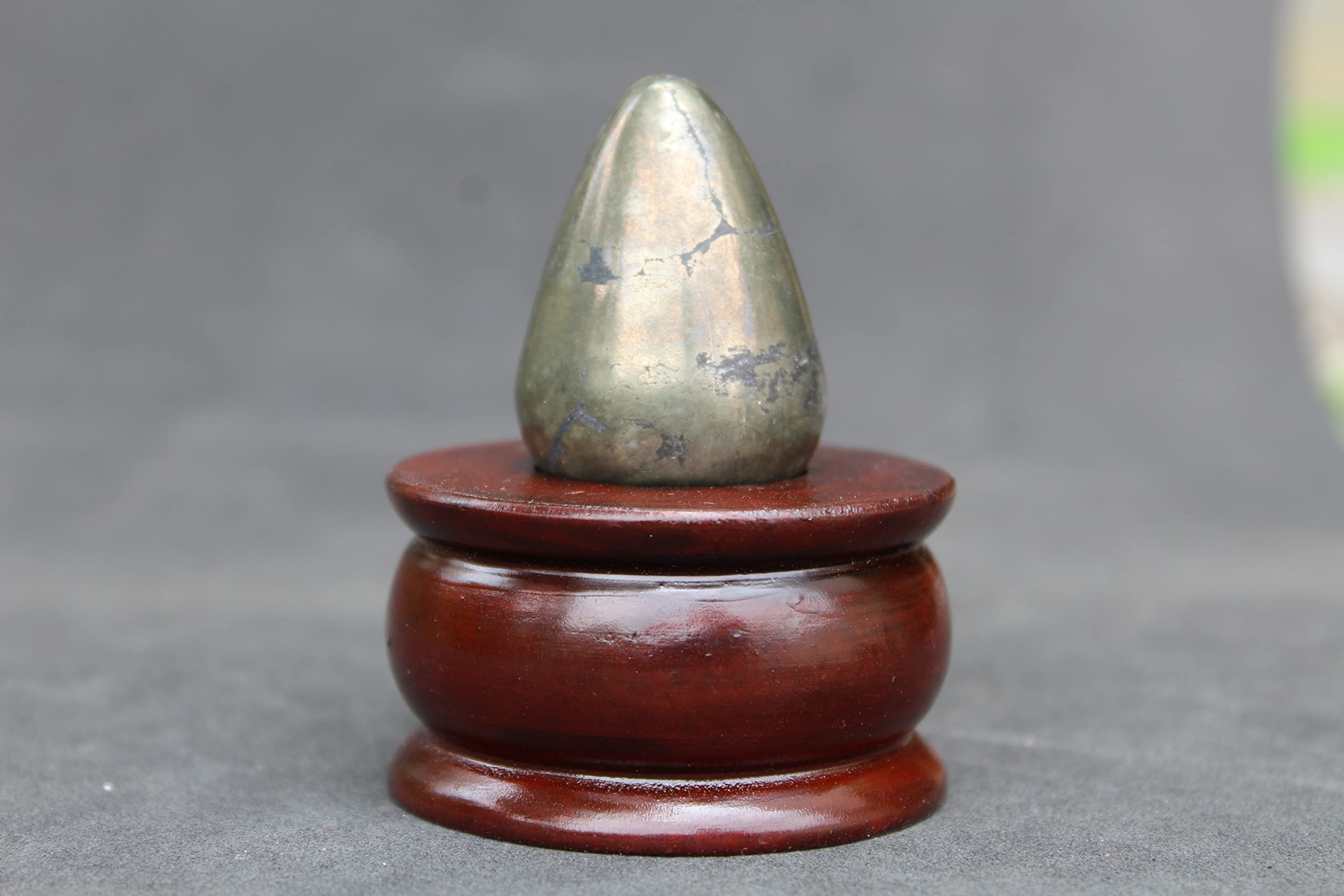 Pyrite Egg Gemstone Egg | 2-Inch | Wealth attraction | Home Office Decor