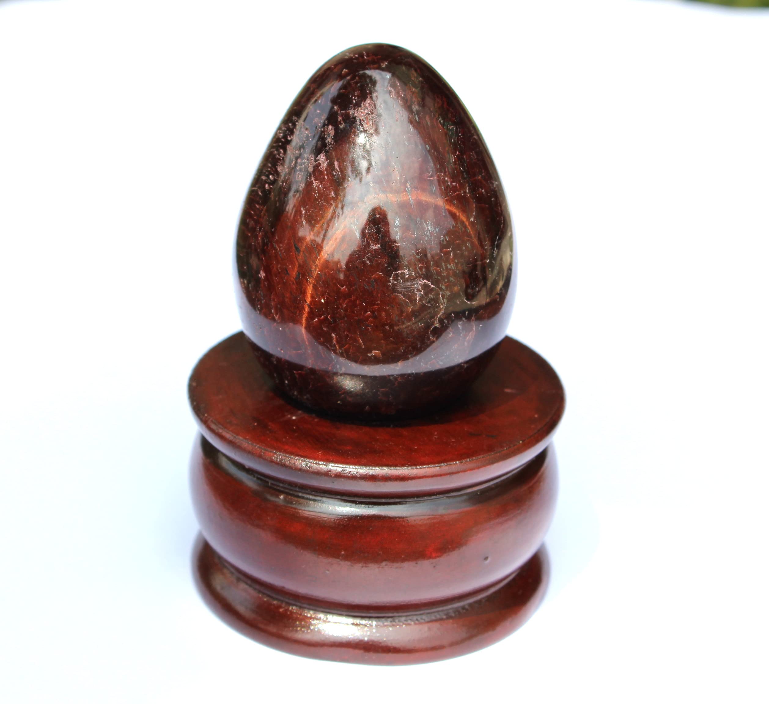 Red Tiger Eye Gemstone Egg | 2-inch | Motivation, Courage, and Focus | Home Office Decor