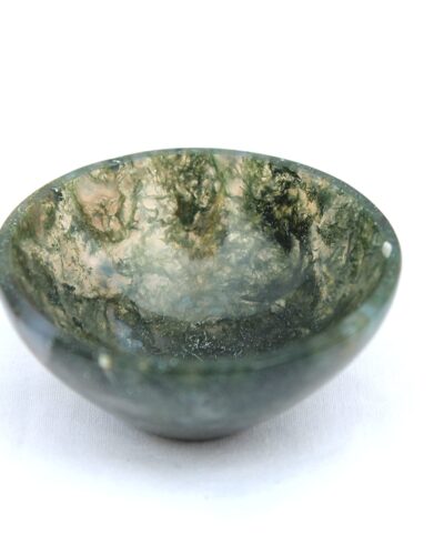 Moss Agate Gemstone Bowl | 2-inch | Abundance & Grounding | Home Decor