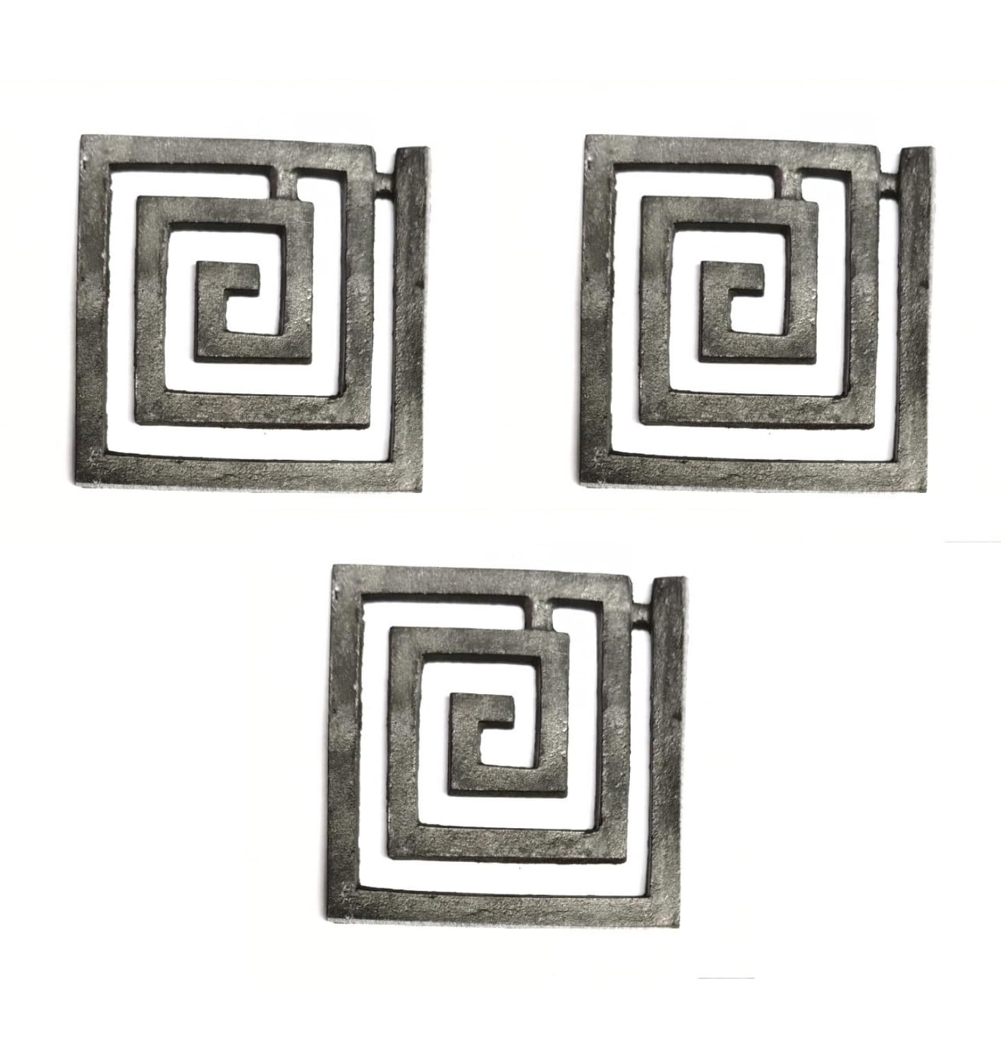 Silver Lead Square Helix set of 3 | South-West Corner Decor