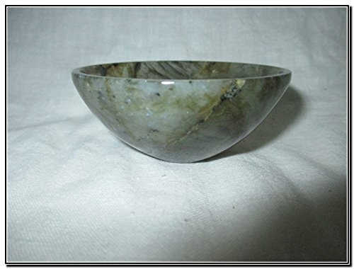 Labradorite Gemstone Bowl | 3-inch | Energy & Aura Protection | Home Office Decor