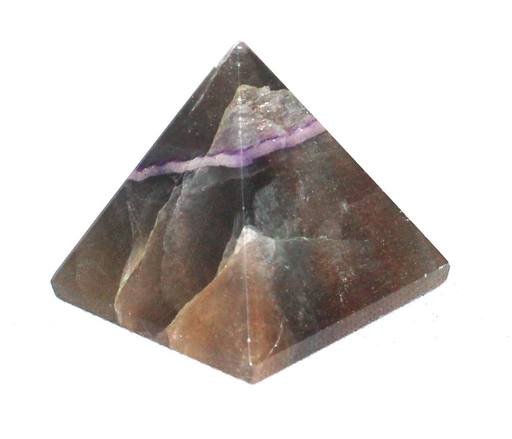 Multi Flourite Pyramid | 1.5-inch | Cleanses and Stabilises the Aura | Natural Stone