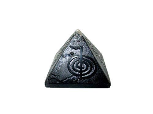 Usui Embossed Black Obsidian Pyramid | 1.5-2 inch Approx. | Reiki Balance | Home Decor