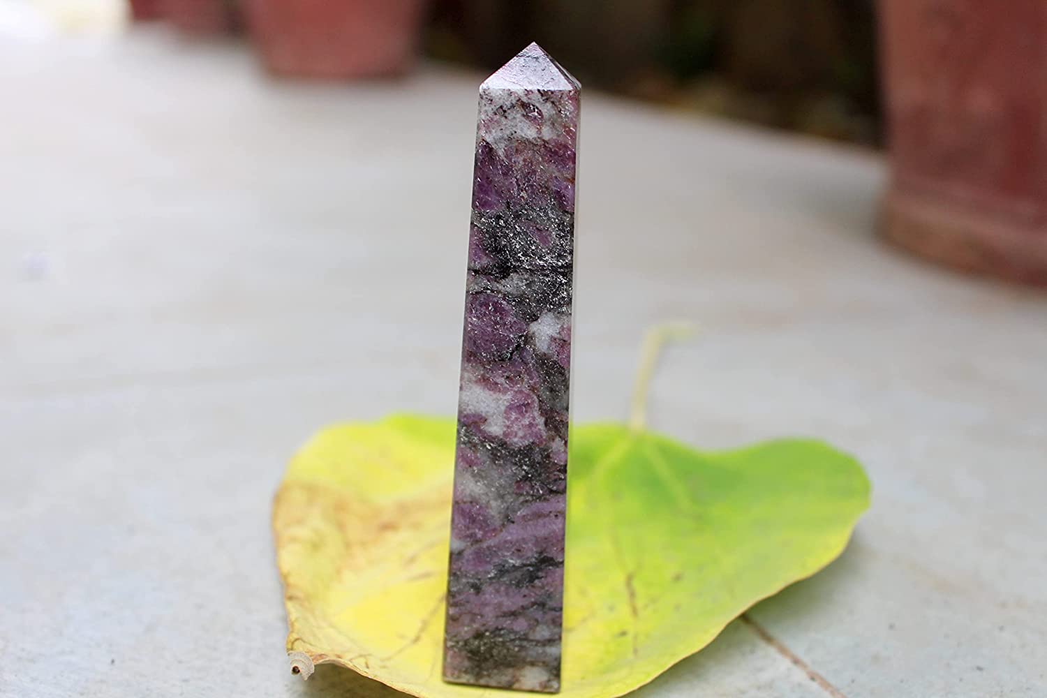 Garnet Metrix Gemstone Tower | 3.5-4 inch | Positive Energy , Balancing | Natural | Home Decor