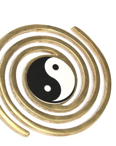 Brass Yin Yang Spiral Coil Helix | South-East Corner Decor