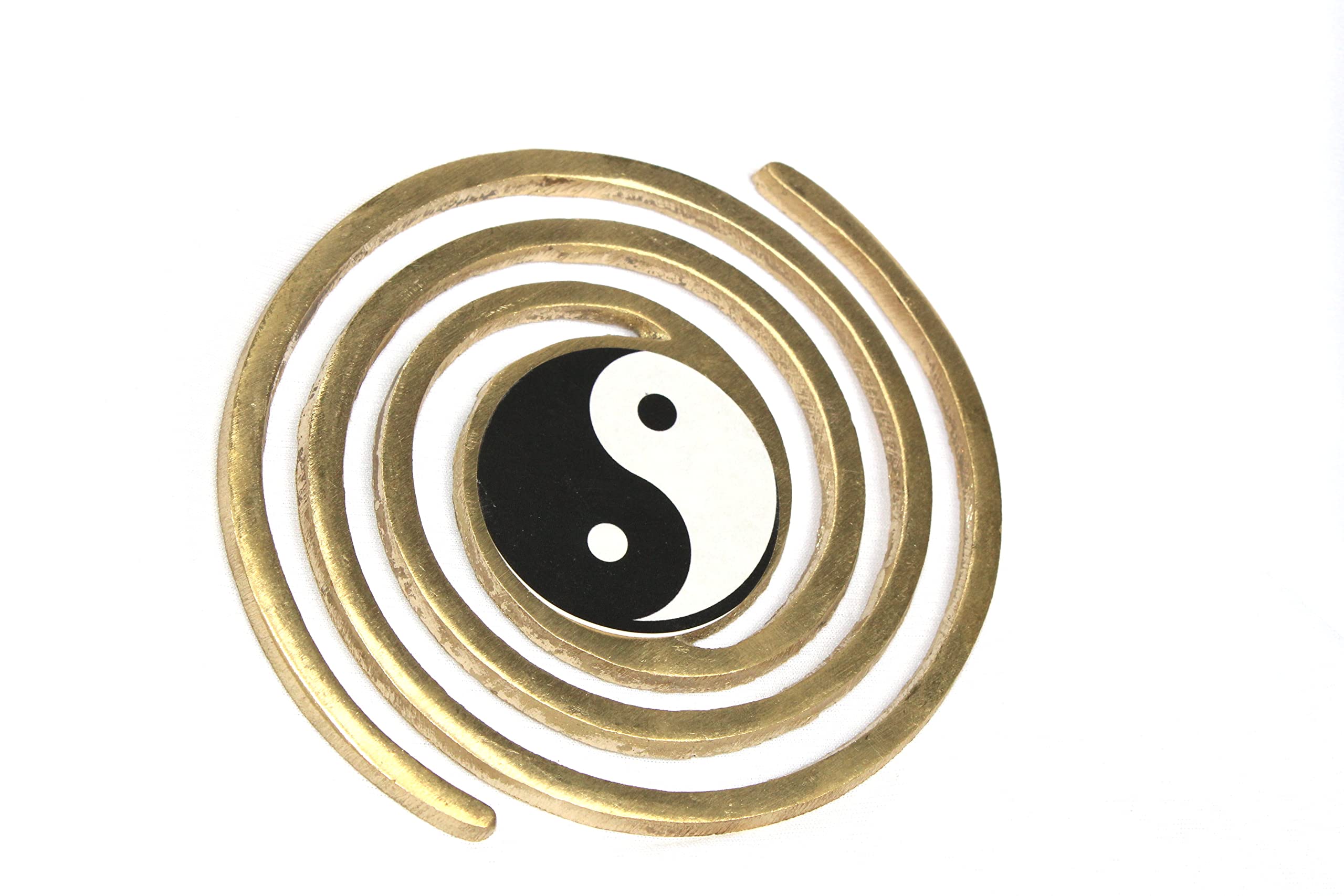 Brass Yin Yang Spiral Coil Helix | South-East Corner Decor