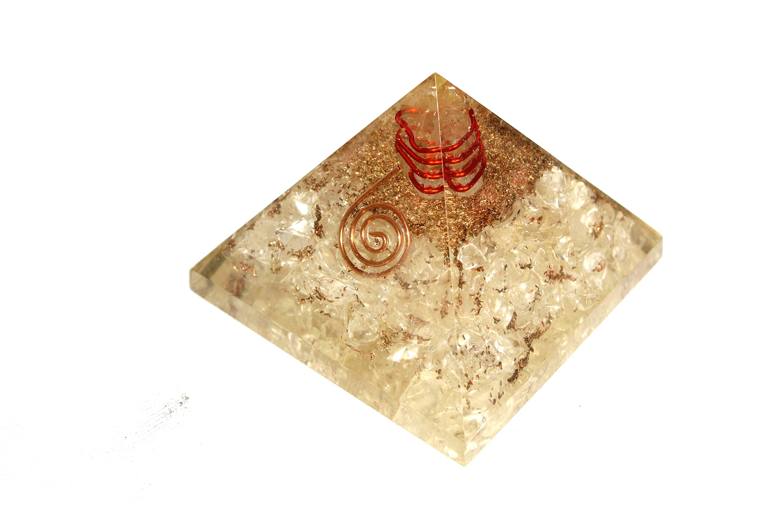 Crystal Orgone Pyramid | Clarity Of Thoughts | Handmade |`Home Office Decor