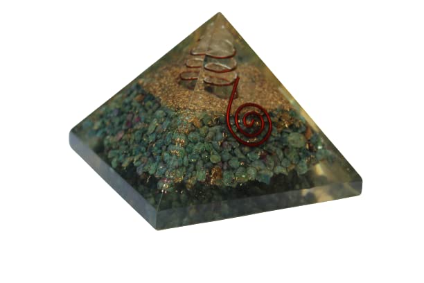 Ruby Fuschite Orgone Pyramid | Concentration , Motivational | Handmade | Home office Decor