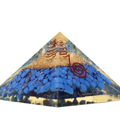 Turquoise Orgone Pyramid | Self Acceptance , Truth | Handmade | Home Office Decor