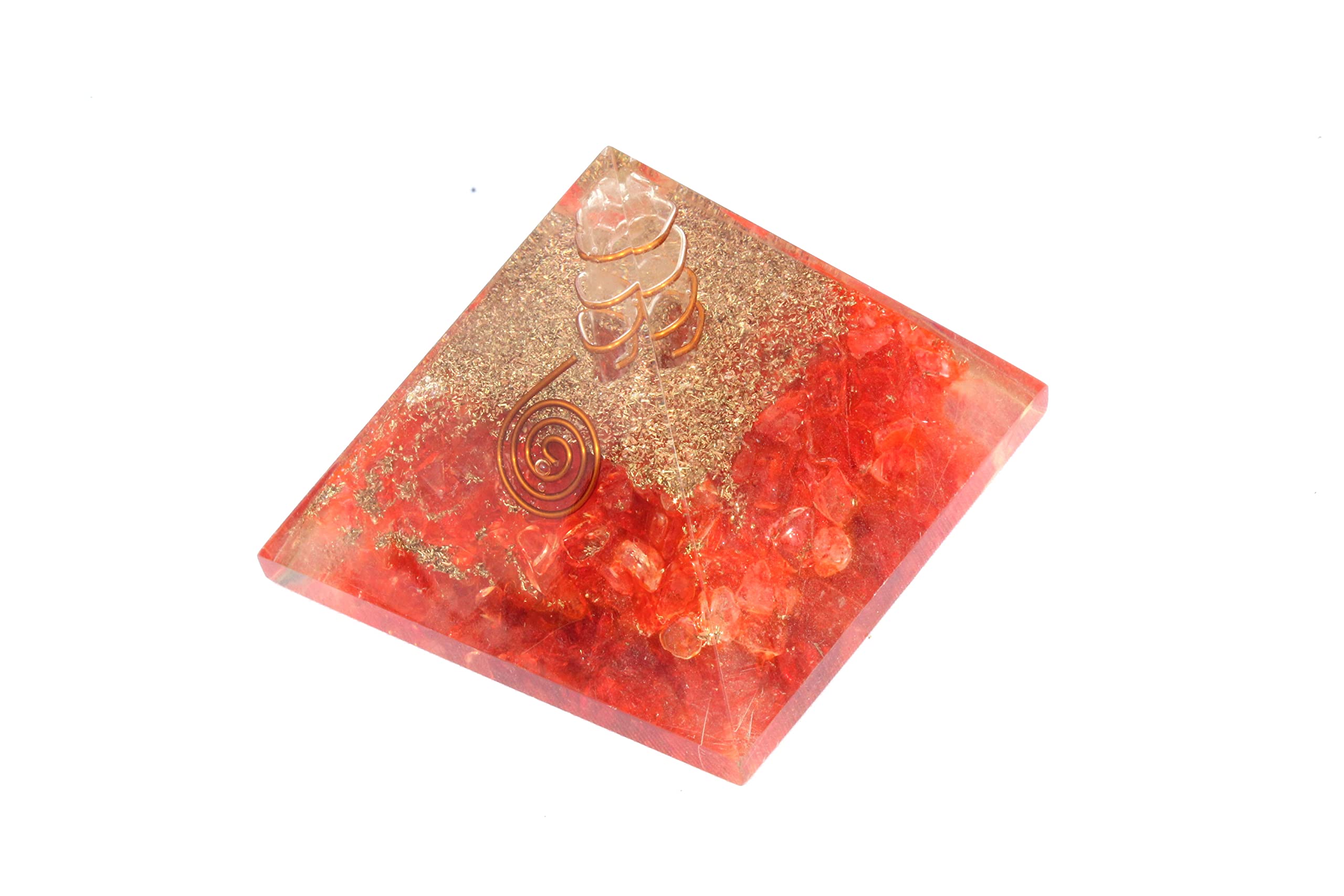 Orange Onyx Orgone Pyramid  | Decision Making | Handmade | Home Office Decor