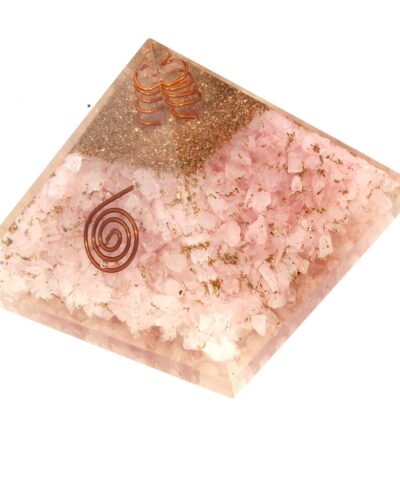Rose Quartz Orgone Pyramid | Relationship , Promote Love | Handmade | Home Office Decor