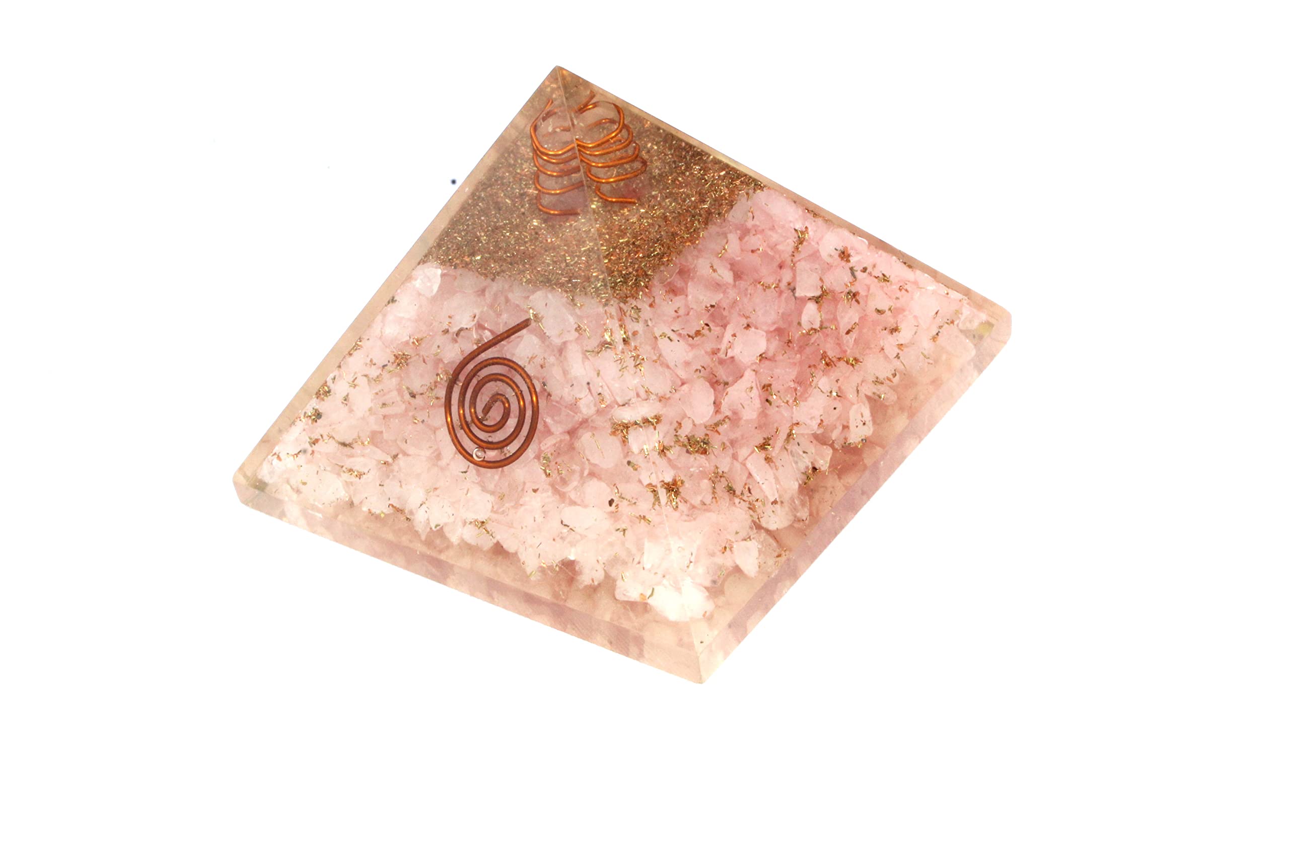 Rose Quartz Orgone Pyramid | Relationship , Promote Love | Handmade | Home Office Decor