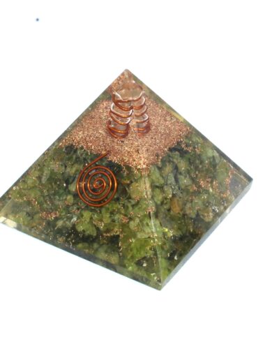 Peridot Orgone Pyramid | Confidence , Clear Thinking | Handmade | Home Office Decor