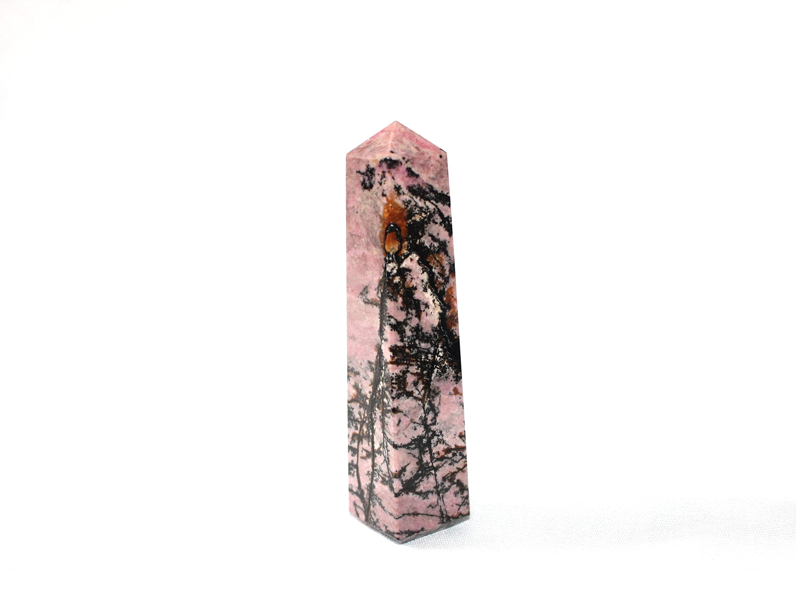 Rhodonite Gemstone Tower | 3.5-4 inch | Anger Control & Forgiveness Energy | Natural | Home & Office Decor
