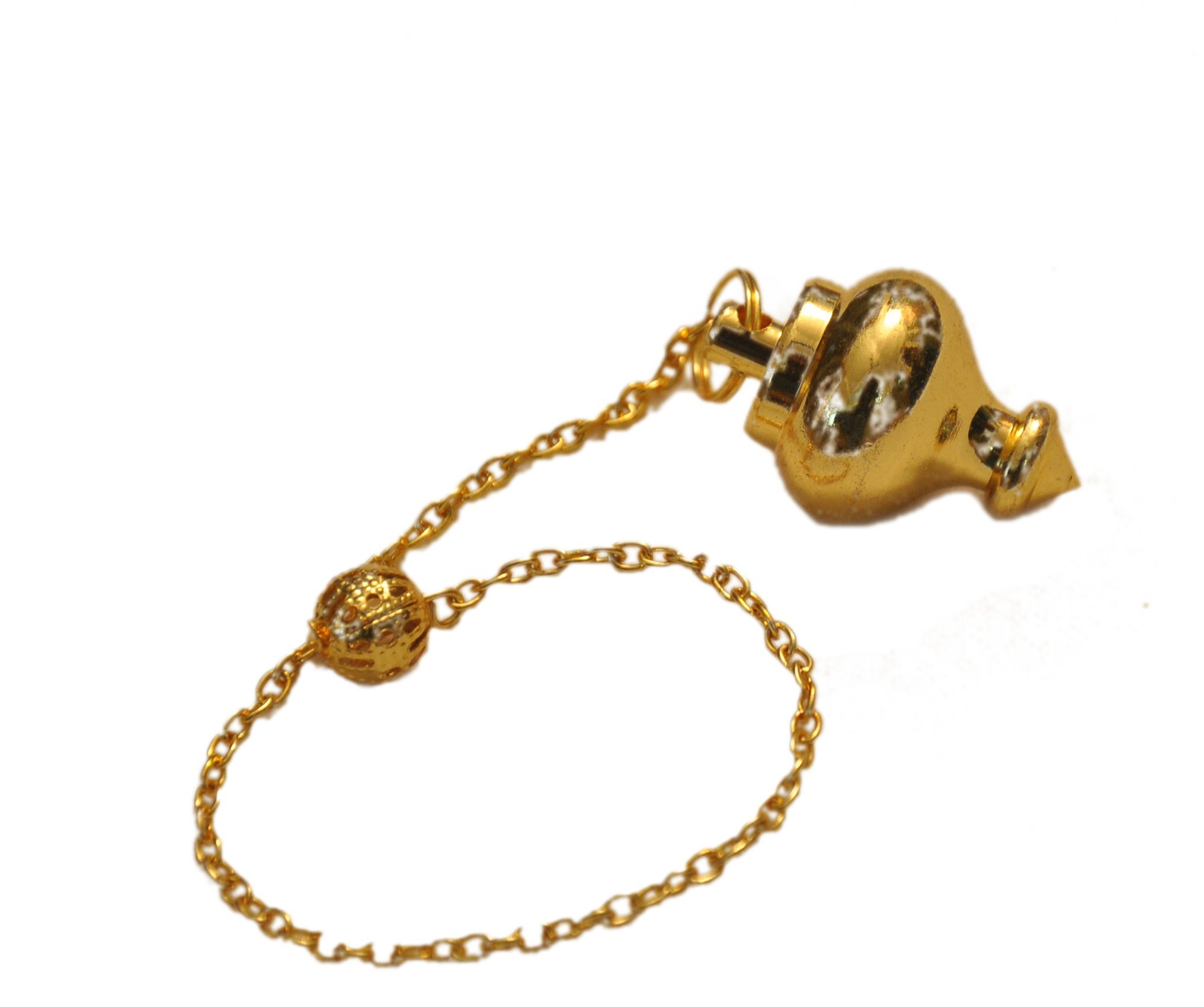 Pot Gold Pendulum | Healing , Dowsing Pendulum | Spiritual Tool With Chain