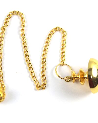 Disc Gold Plated Pendulum | Energy Balancing | Spiritual Tool With Chain