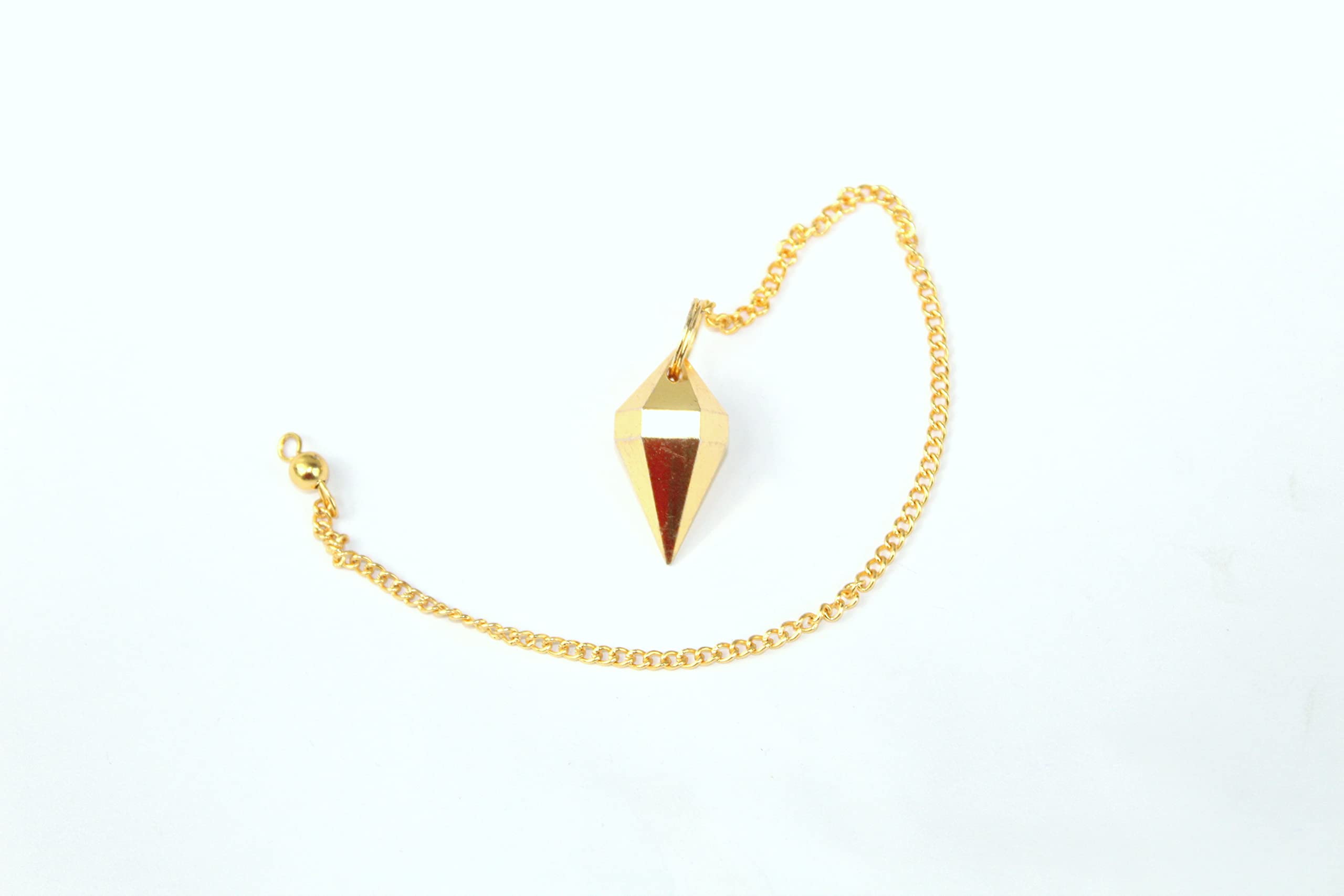 Double Point Gold Pendulum | Spiritual Healing , Energy | Metal Pendulum