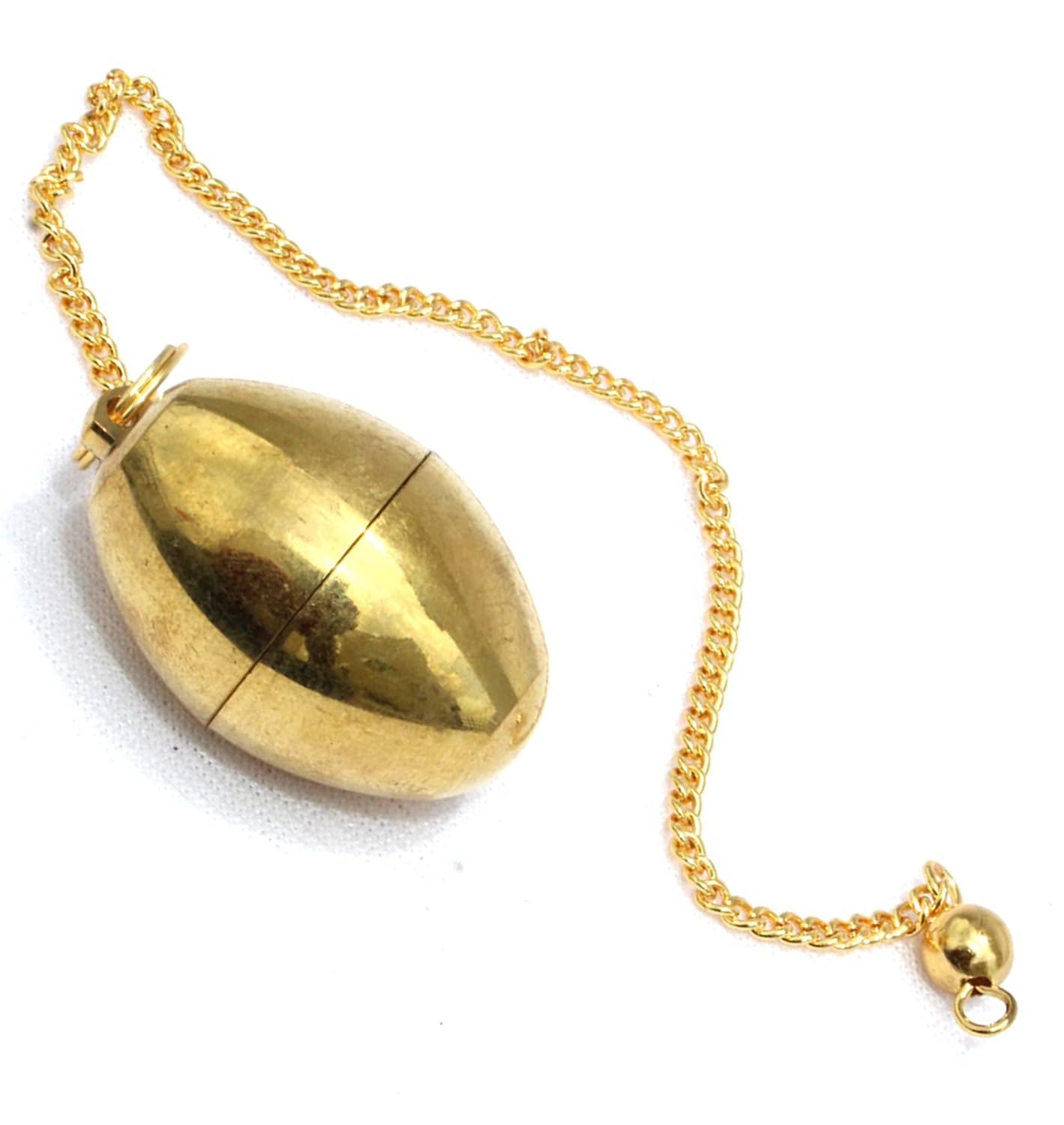 Ball Lingam Gold Plated Pendulum | Spiritual Healing , Energy | Metal Pendulum
