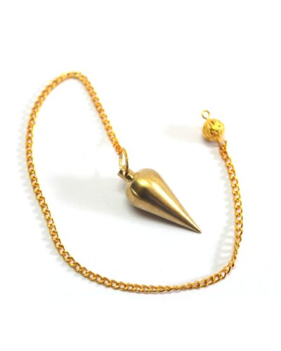 Cone Chamber Brass Pendulum | Spiritual Energy , Healing | Metal Pendulum