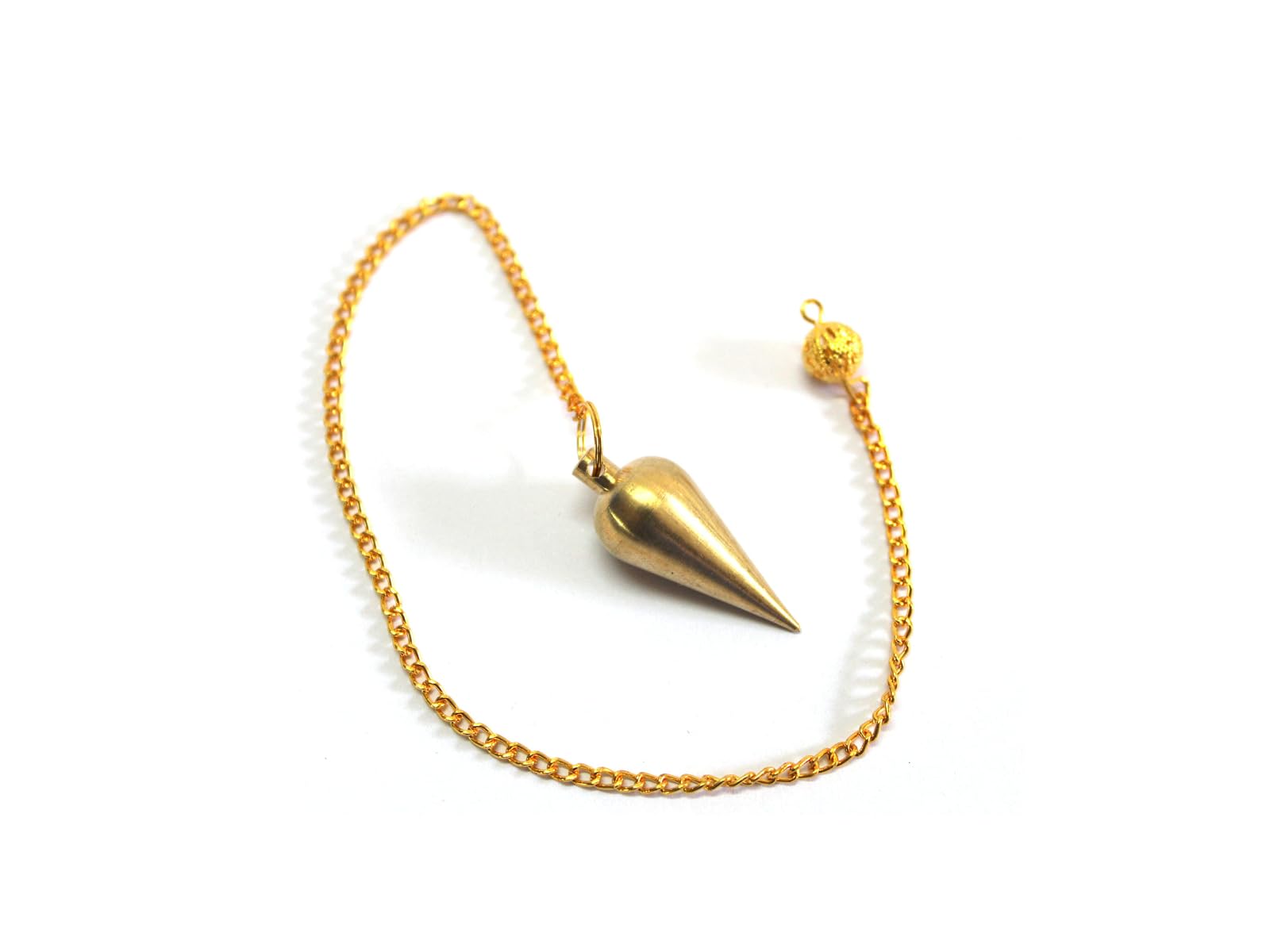 Cone Chamber Brass Pendulum | Spiritual Energy , Healing | Metal Pendulum