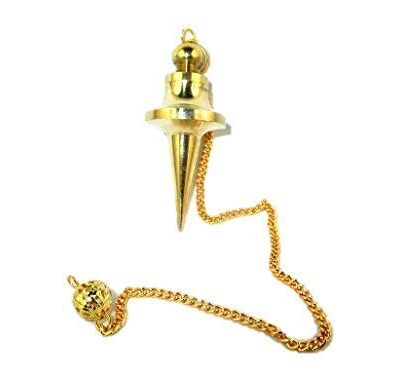 DISC Gold Plated Metal Pendulum | Dowsing , Meditation , Spiritual | Metal Pendulum