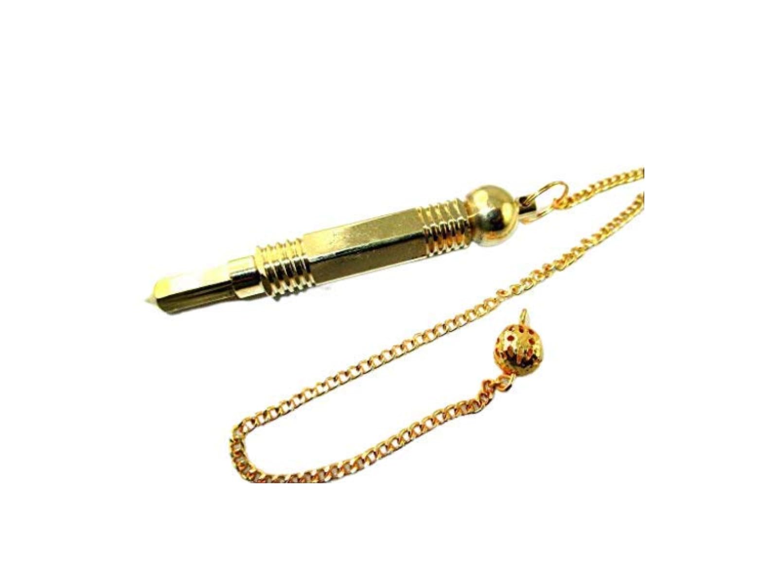 3 Piece Gold Plated Pendulum | Dowsing , Spiritual , Meditation , Gift | Metal Pendulum