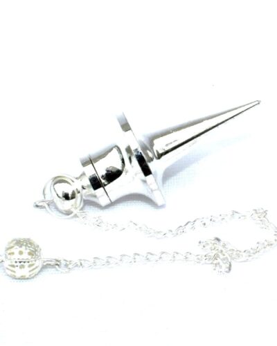 DISC Silver Plated Pendulum | Dowsing , Meditation , Spiritual | Metal Pendulum
