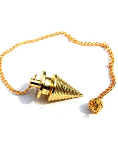 Twisted Top Coil Gold Plated Pendulum | Healing | Spirituality | Meditation | Metal Pendulum