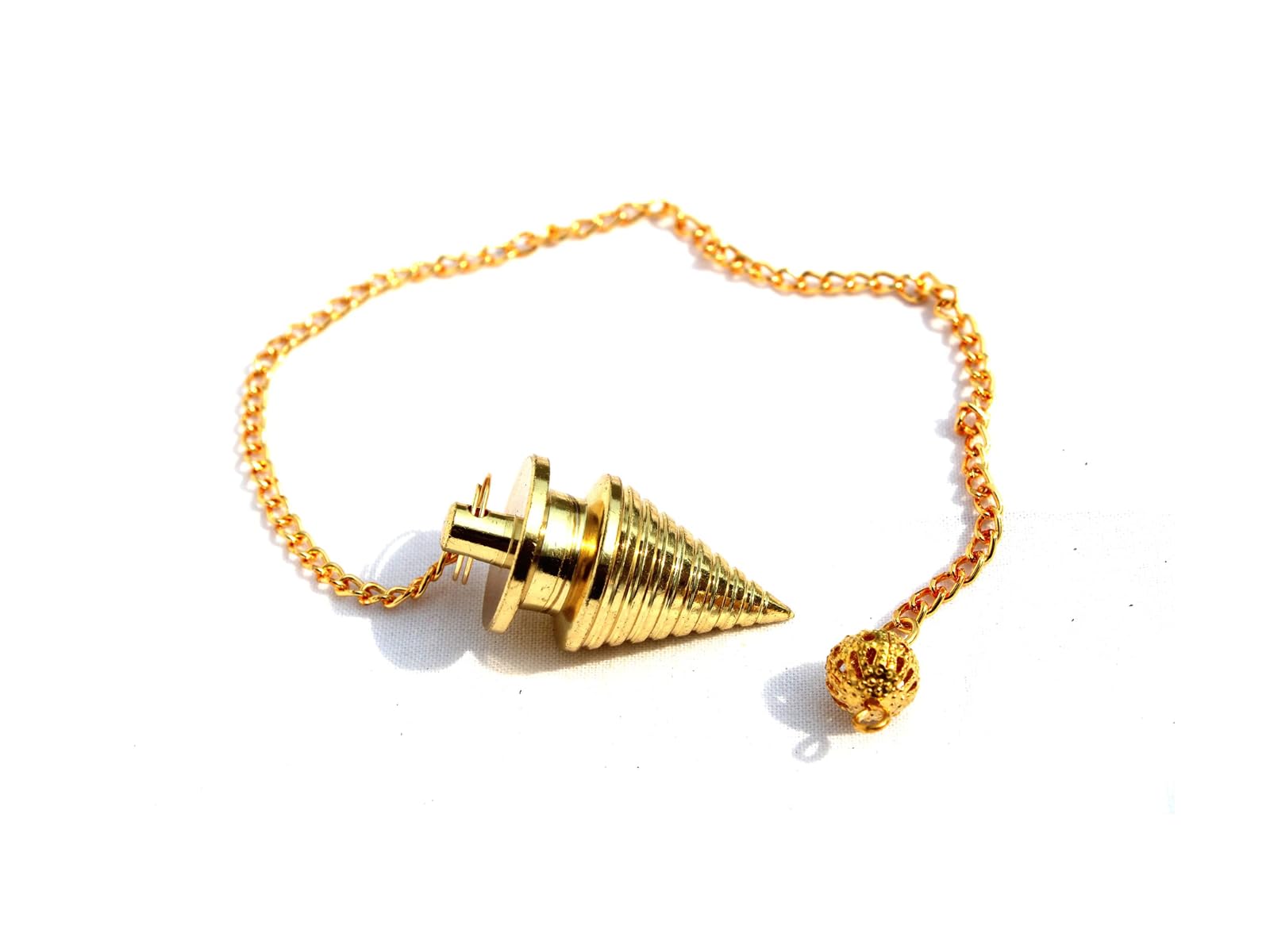 Twisted Top Coil Gold Plated Pendulum | Healing | Spirituality | Meditation | Metal Pendulum